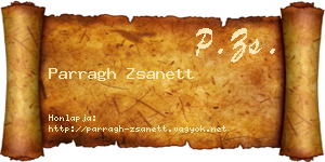 Parragh Zsanett névjegykártya